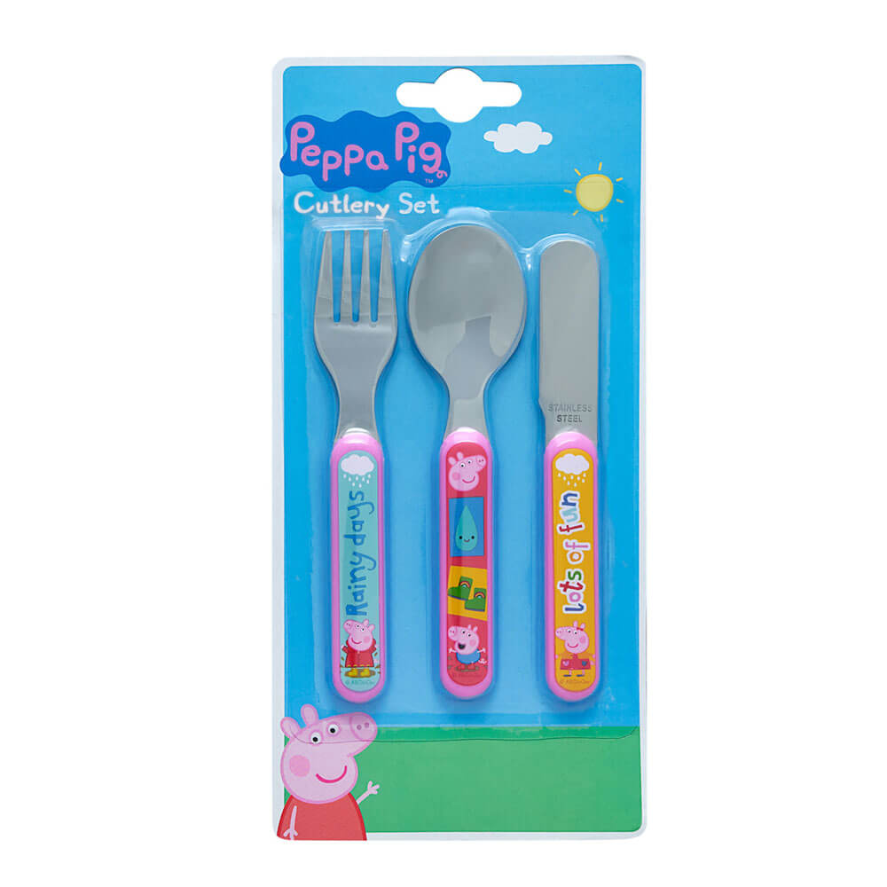 Polar Gear Peppa Pig Perfect Day 3 Piece Metal Cutlery Set