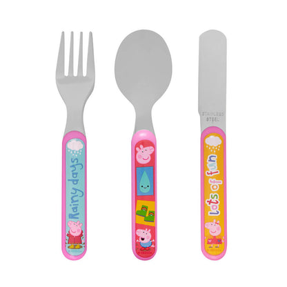 Polar Gear Peppa Pig Perfect Day 3 Piece Metal Cutlery Set