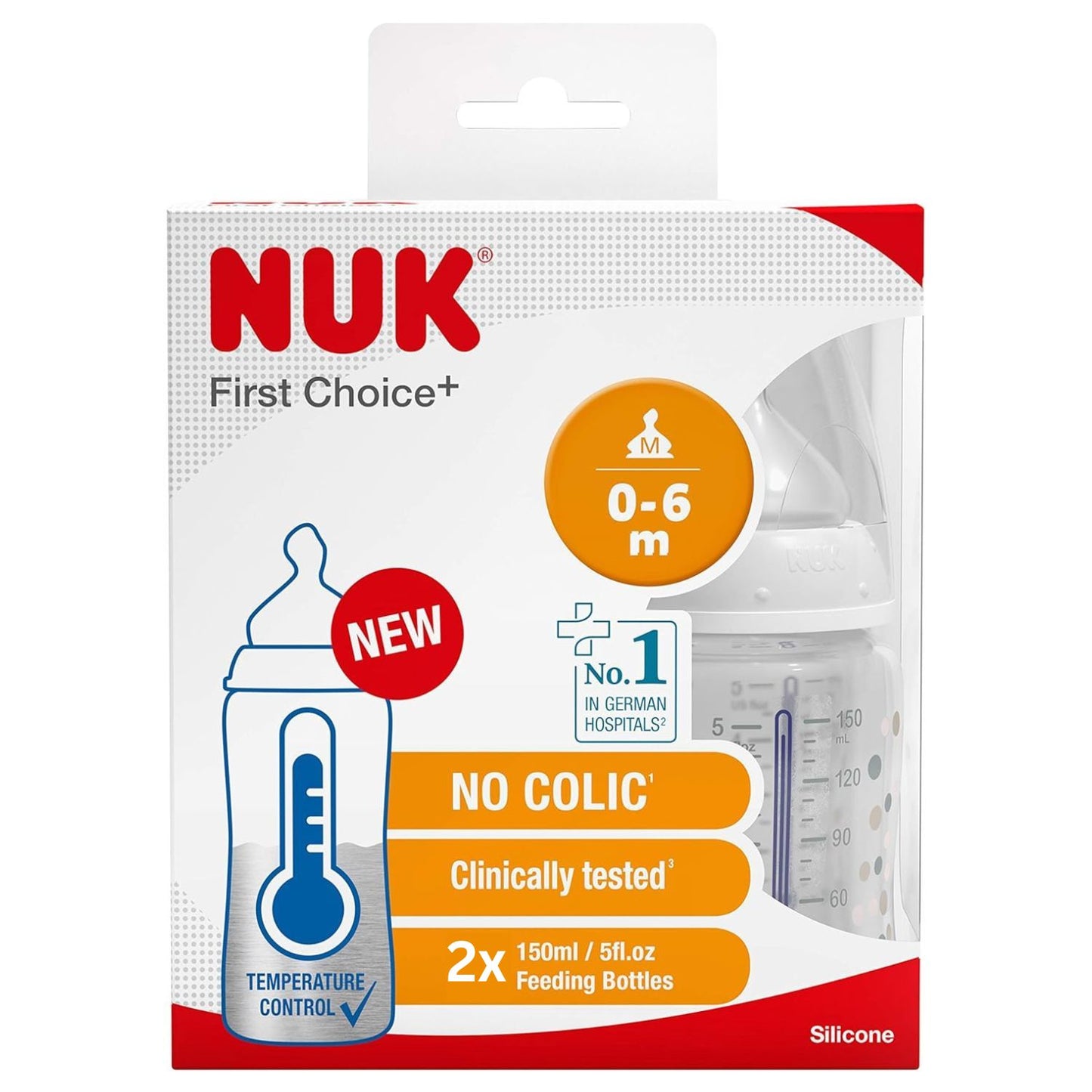 Nuk First Choice Anti Colic Temperature Controlled Bottle 150ml 0-6 Months