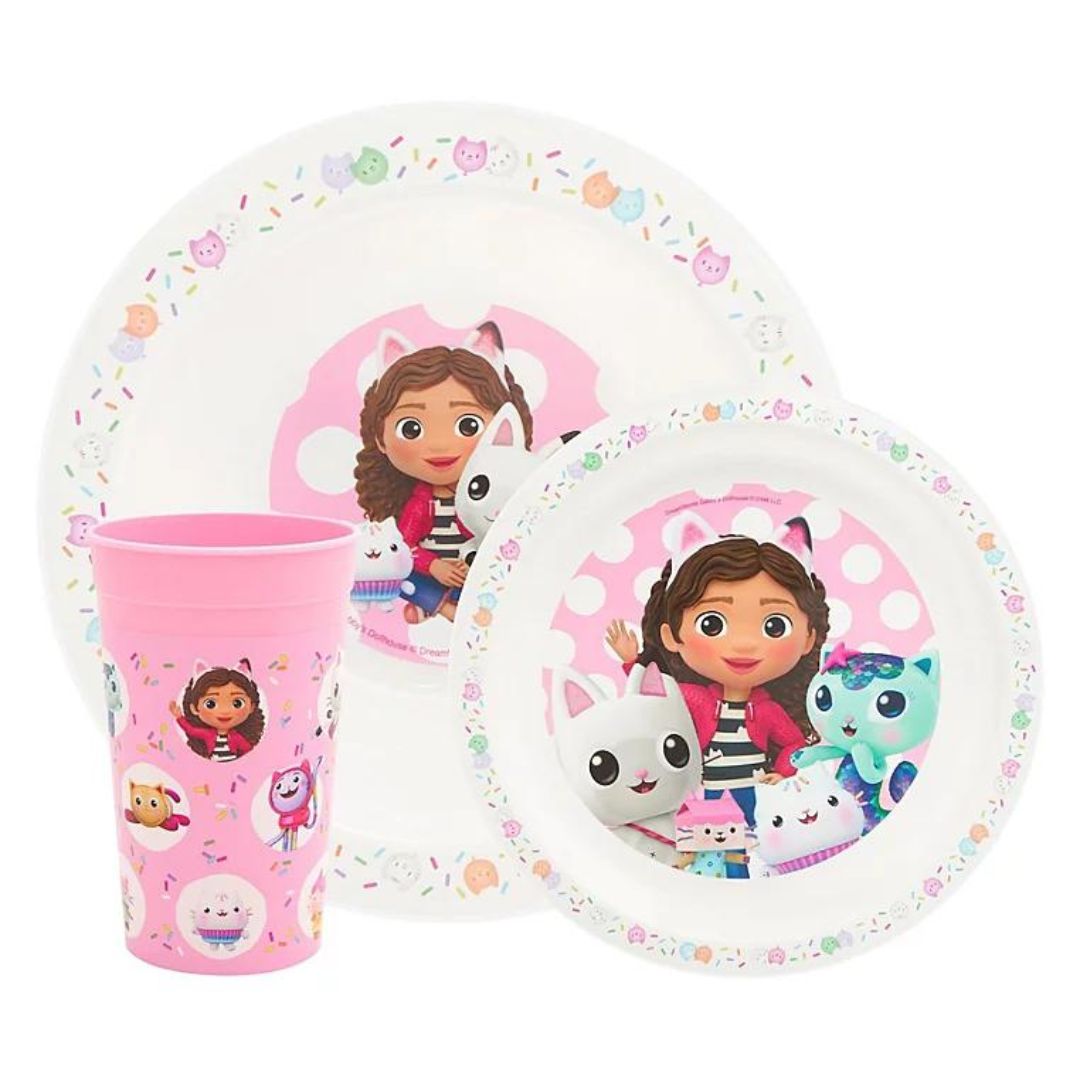 Polar Gear Gabby's Dollhouse Party 3 Piece PP Tableware Set