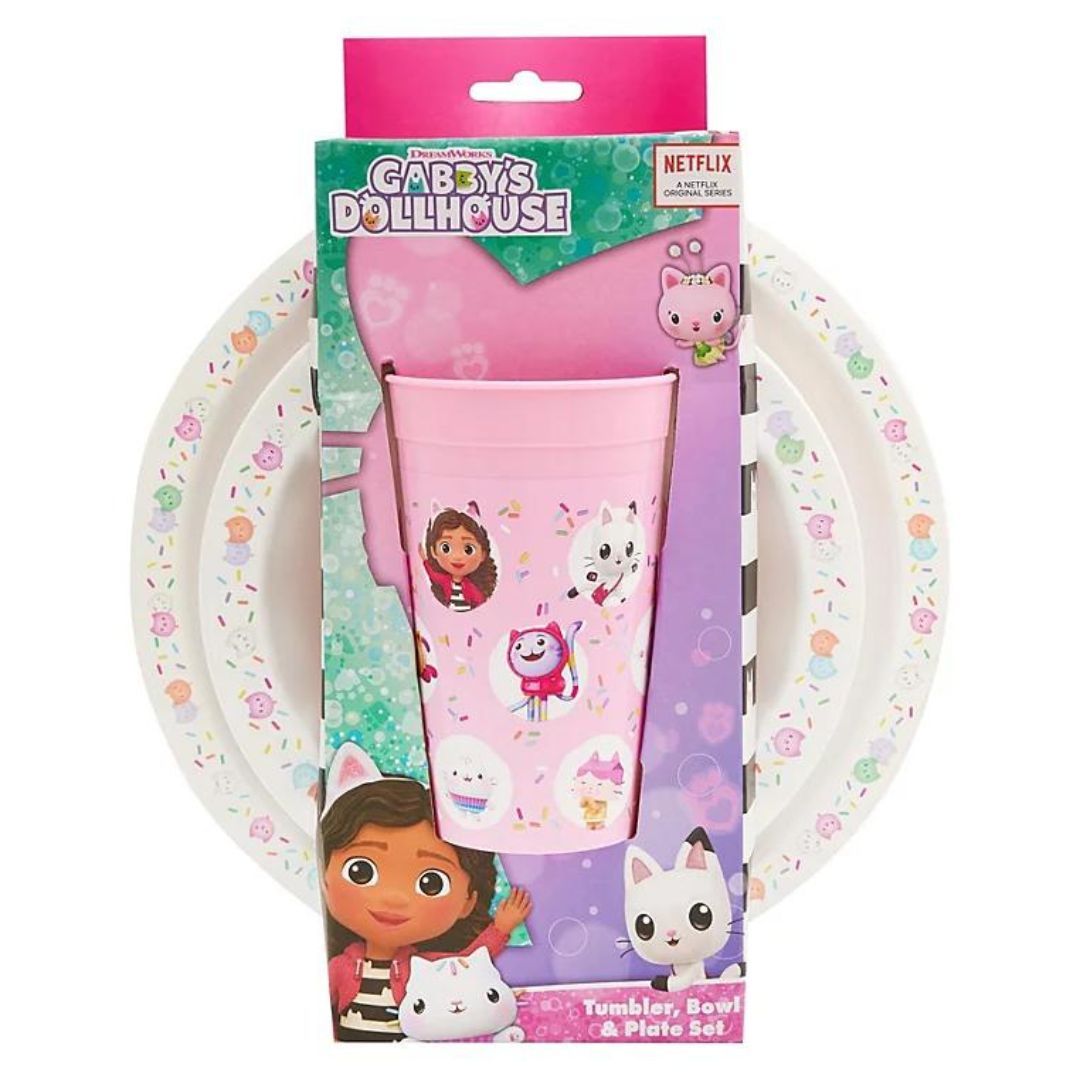 Polar Gear Gabby's Dollhouse Party 3 Piece PP Tableware Set