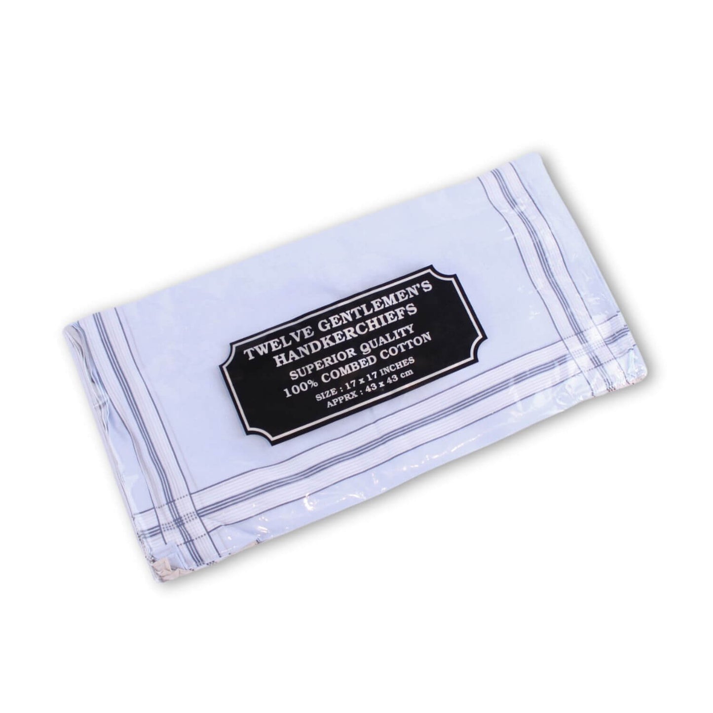 Boardered Superfine Handkerchiefs (12 Pack)