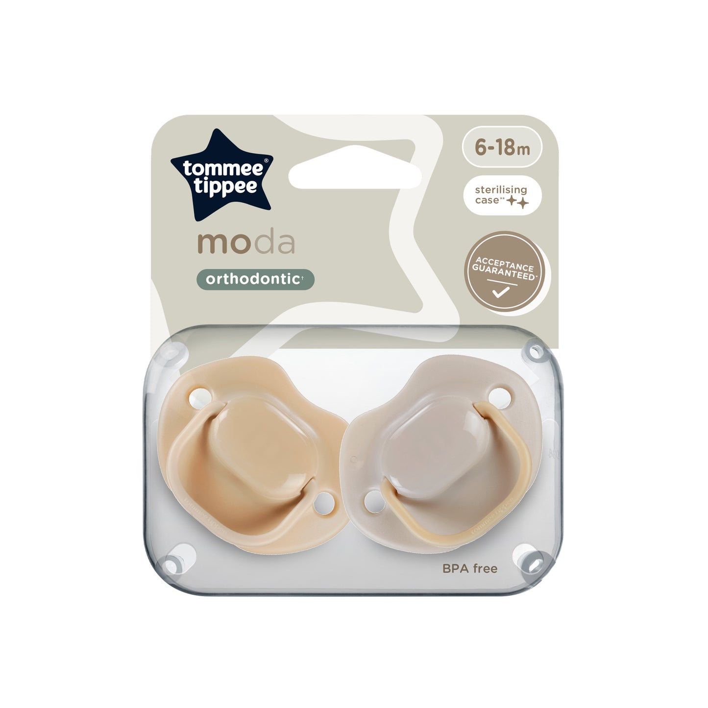 Tommee Tippee Moda Soothers 6-18 Months