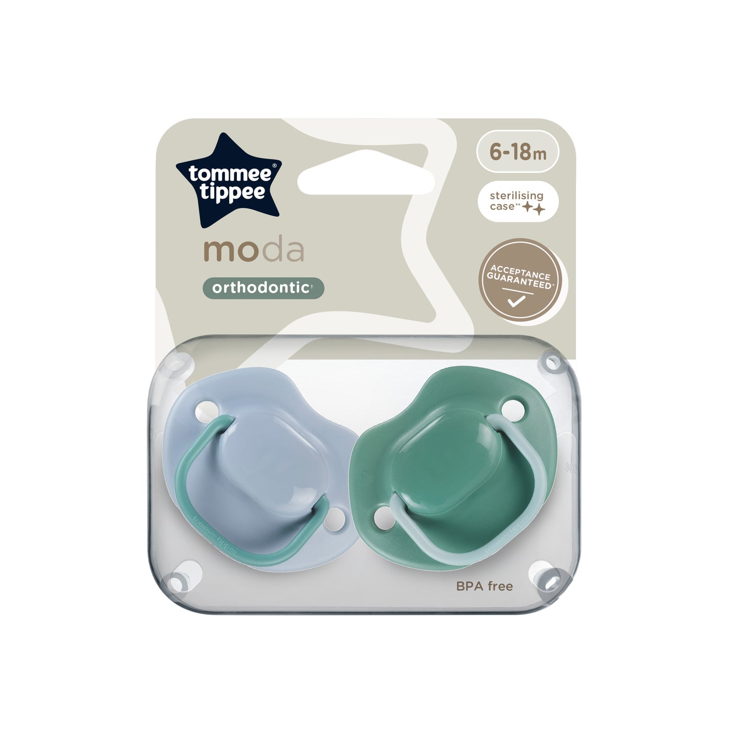 Tommee Tippee Moda Soothers 6-18 Months