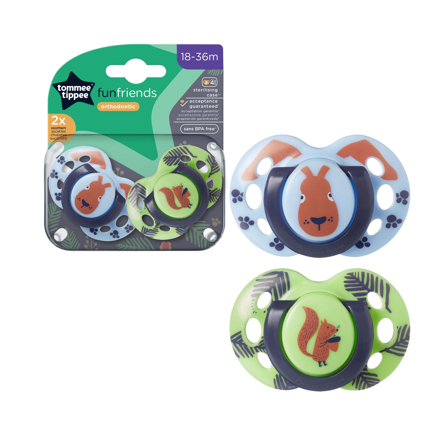 Tommee Tippee Fun Soothers 18-36 Months