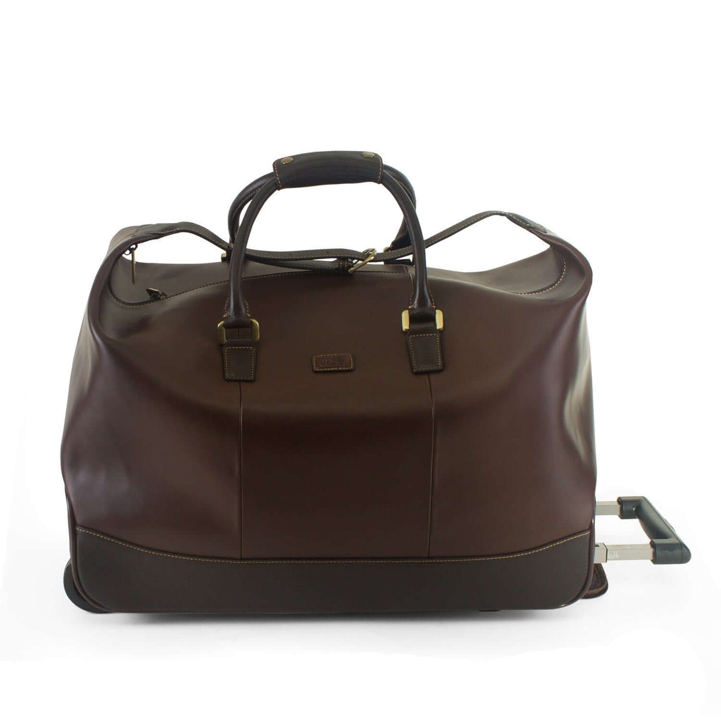 Leather 2 Wheel Holdall Trolley – Pearl and Bear