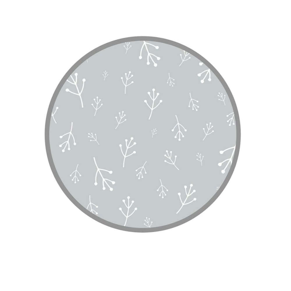 Floral Grey White Cotton Cover