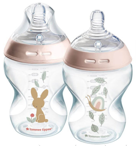 Tommee Tippee Natural Start 2 Pack 260ml Decorated Bottles