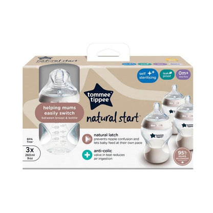 Tommee Tippee Natural Start 3 Pack Bottles 260ml