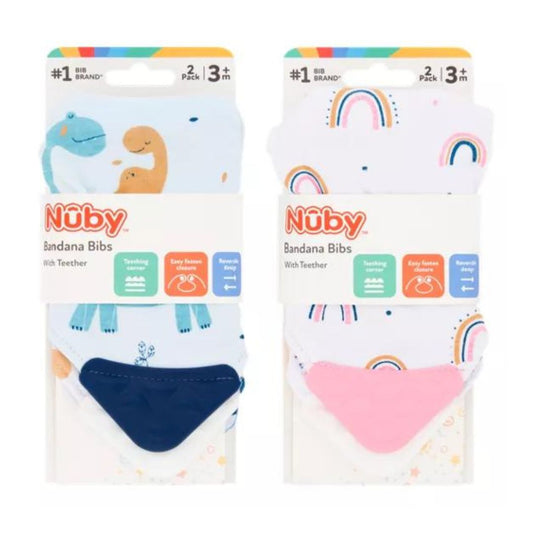 Nuby Bandana Bibs with Teether Pack of 2