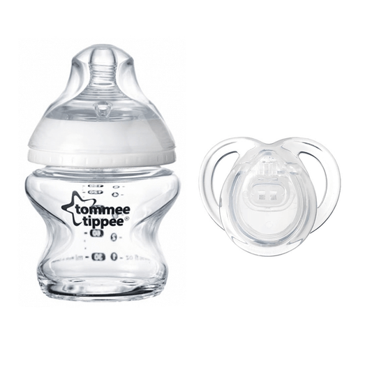 Clear Baby Feeding 150ml Bottle + 0-2m Soother