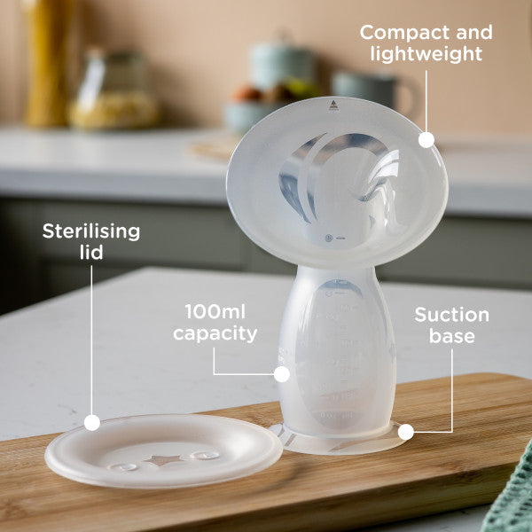 Tommee Tippee 100ml Silicone Manual Breast Pump and Let Down Catcher to Express