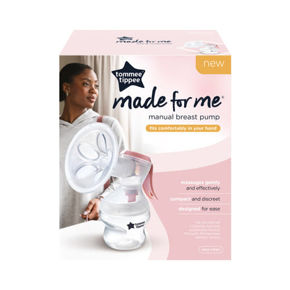 Tommee Tippee Made for Me Single Manual Breast Pump, Portable, Bottle Included