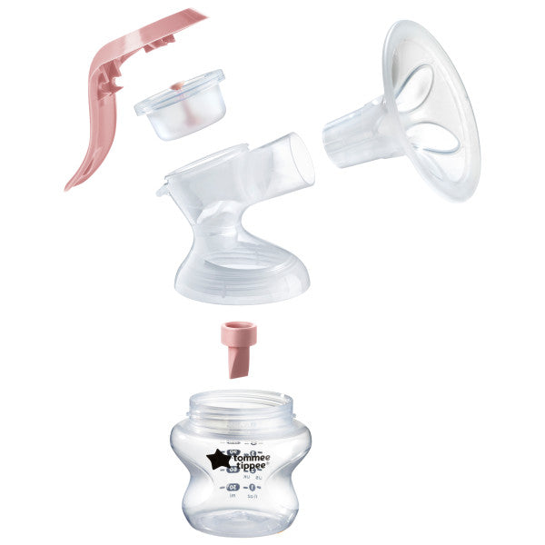 Tommee Tippee Made for Me Single Manual Breast Pump, Portable, Bottle Included